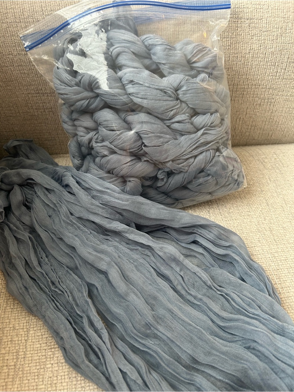 10 Pack Dusty blue cheesecloth table runner